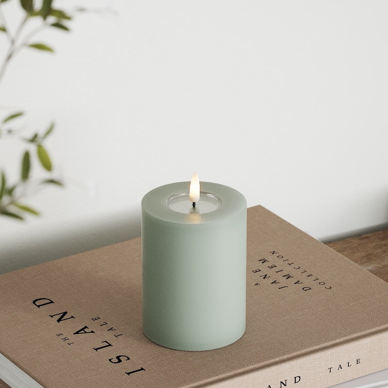 Deluxe Homeart LED Stompkaarsen Ø 7,5 x 10 cm Saliegroen