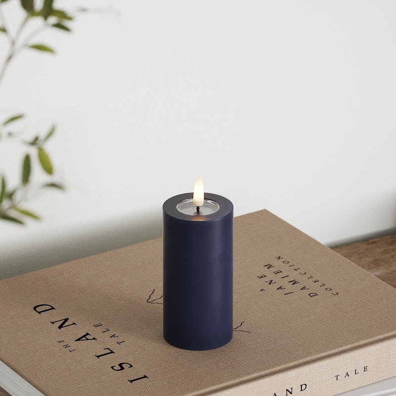 Deluxe Homeart LED Stompkaarsen Ø 5 x 10 cm Koningsblauw