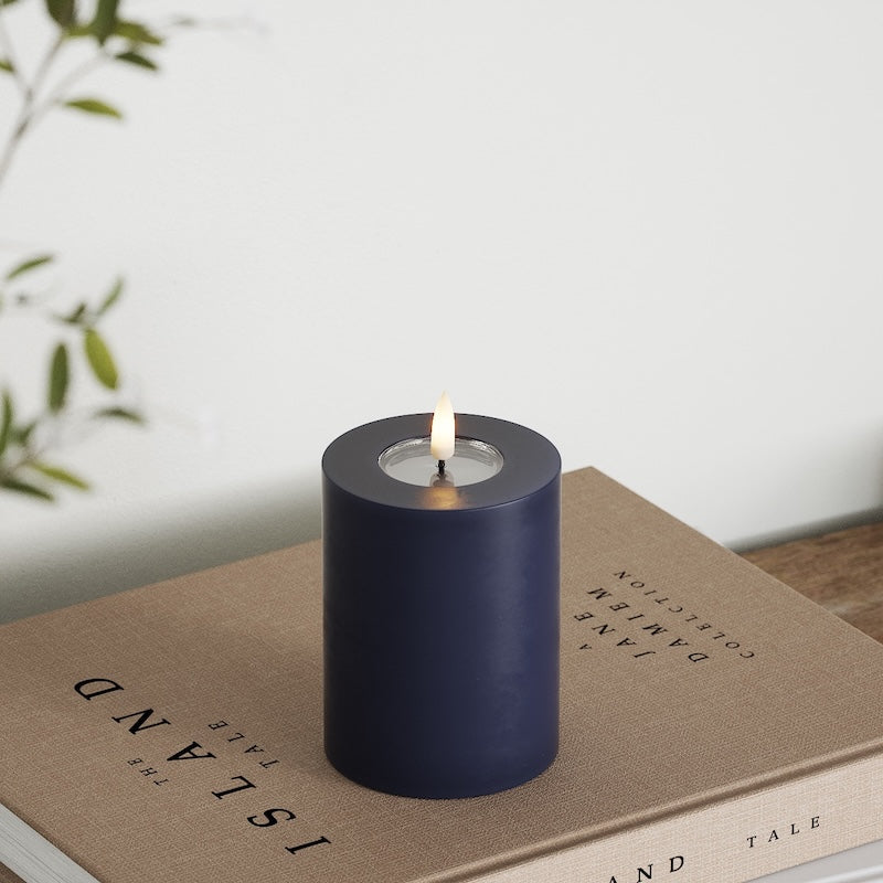 Deluxe Homeart LED Blockljus Ø 7,5 x 10 cm Kungsblå