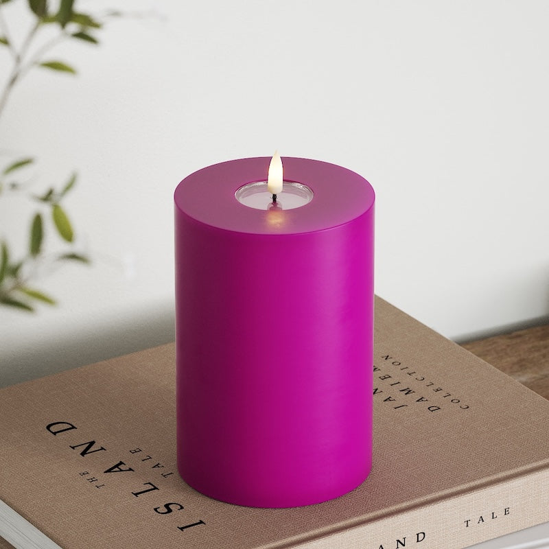 Deluxe Homeart LED Stompkaarsen Ø 10 x 15cm Violet