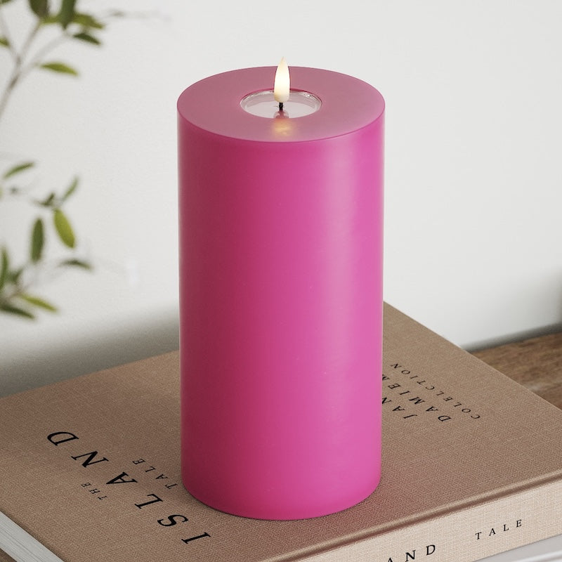 Deluxe Homeart LED Stompkaarsen Ø 10 x 20cm Magenta