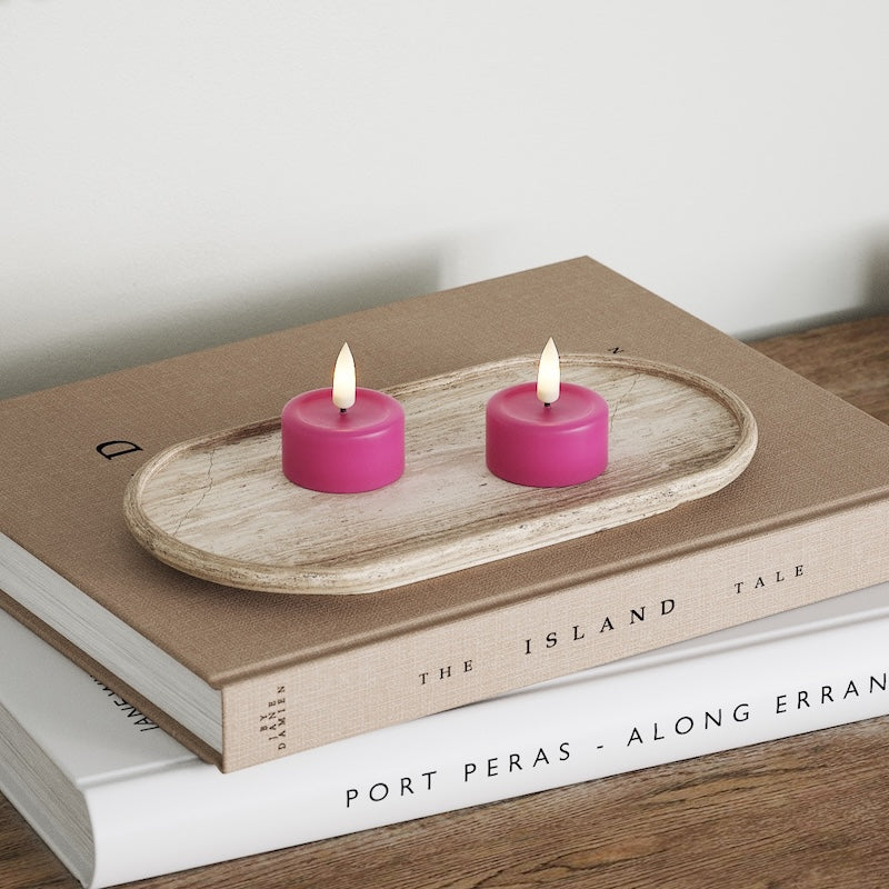 Deluxe Homeart LED Värmeljus 2 stycken Magenta