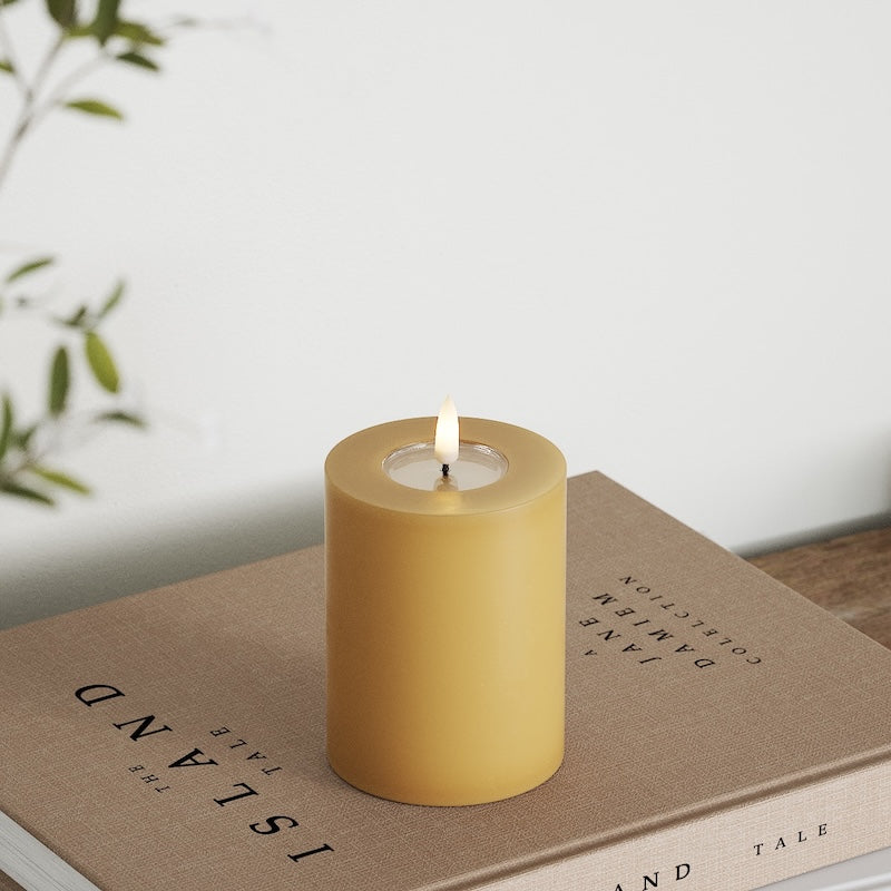 Deluxe Homeart LED Stompkaarsen Ø 7,5 x 10 cm Curry