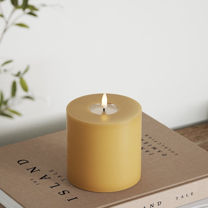 Deluxe Homeart LED Stompkaarsen Ø 10 x 10 cm Curry