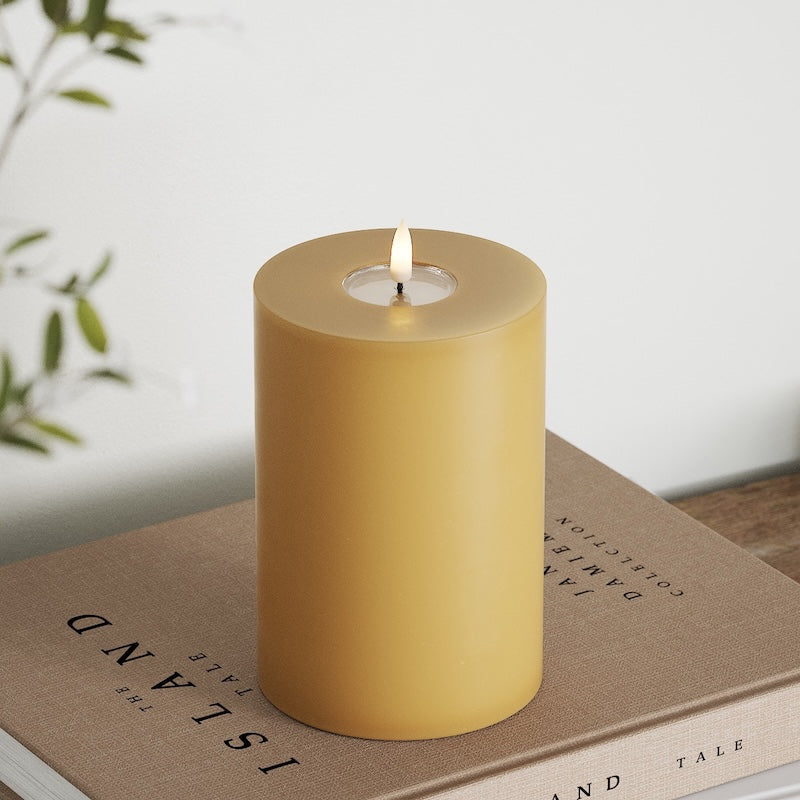 Deluxe Homeart LED Stompkaarsen Ø 10 x 15 cm Curry