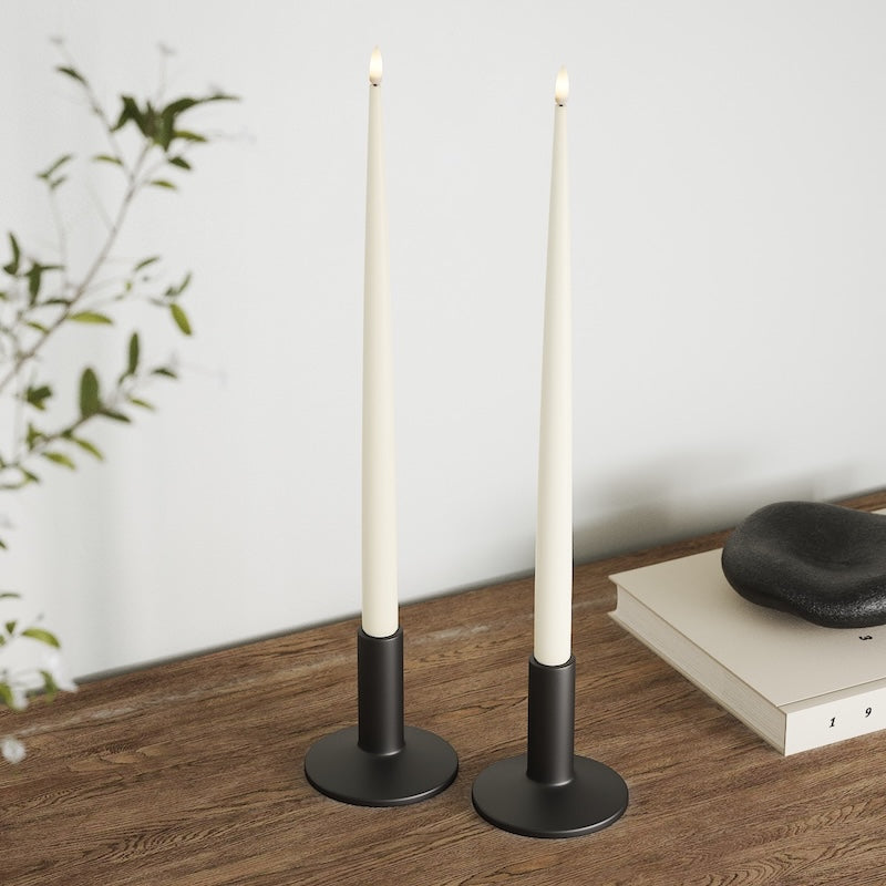 Deluxe Homeart Φωτιστικό κεριού LED με βερνίκι, 2 τμχ (38 cm) Κρεμ