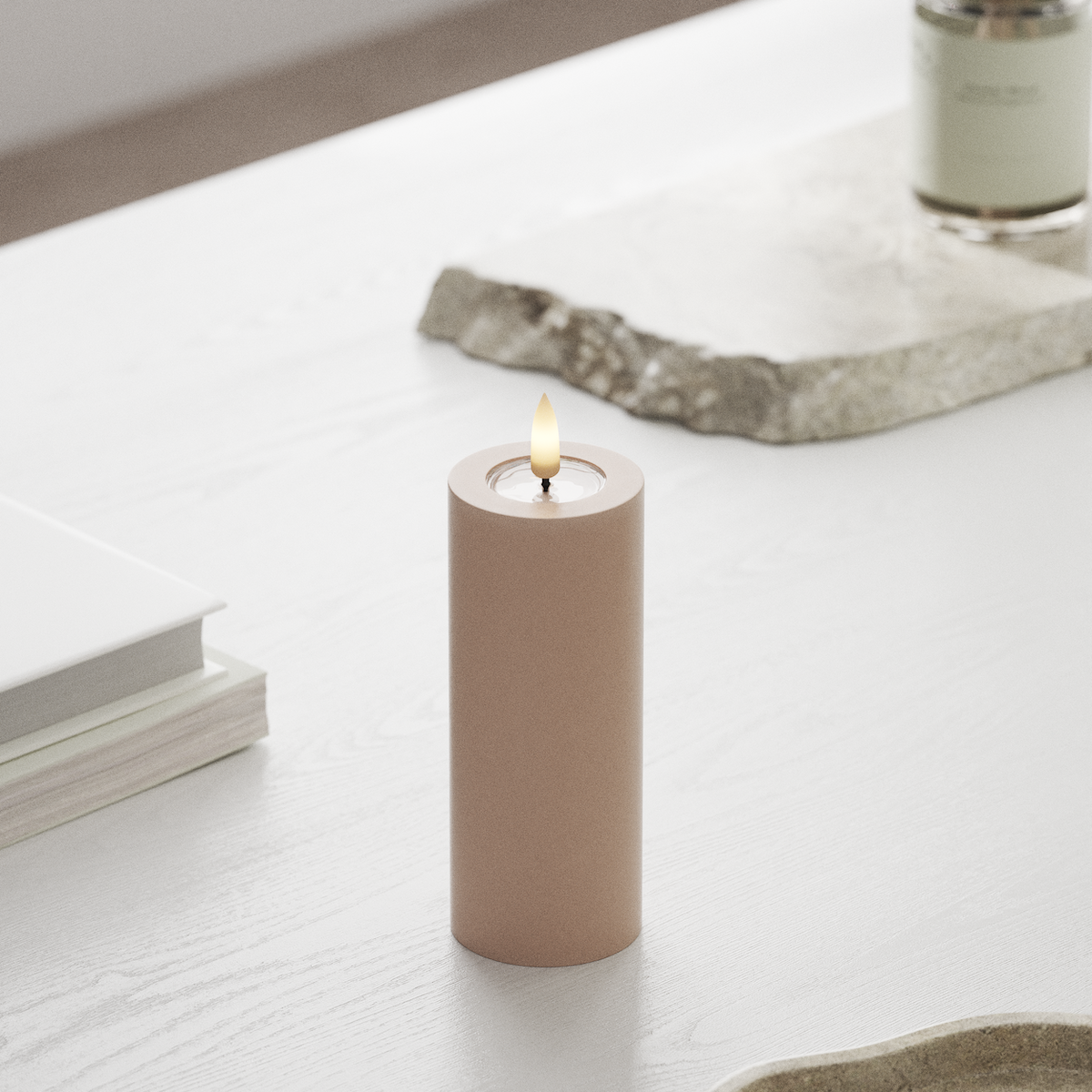 Deluxe Homeart LED Stompkaarsen Ø 5 x 12,5 cm Roze LED Stompkaarsen 1