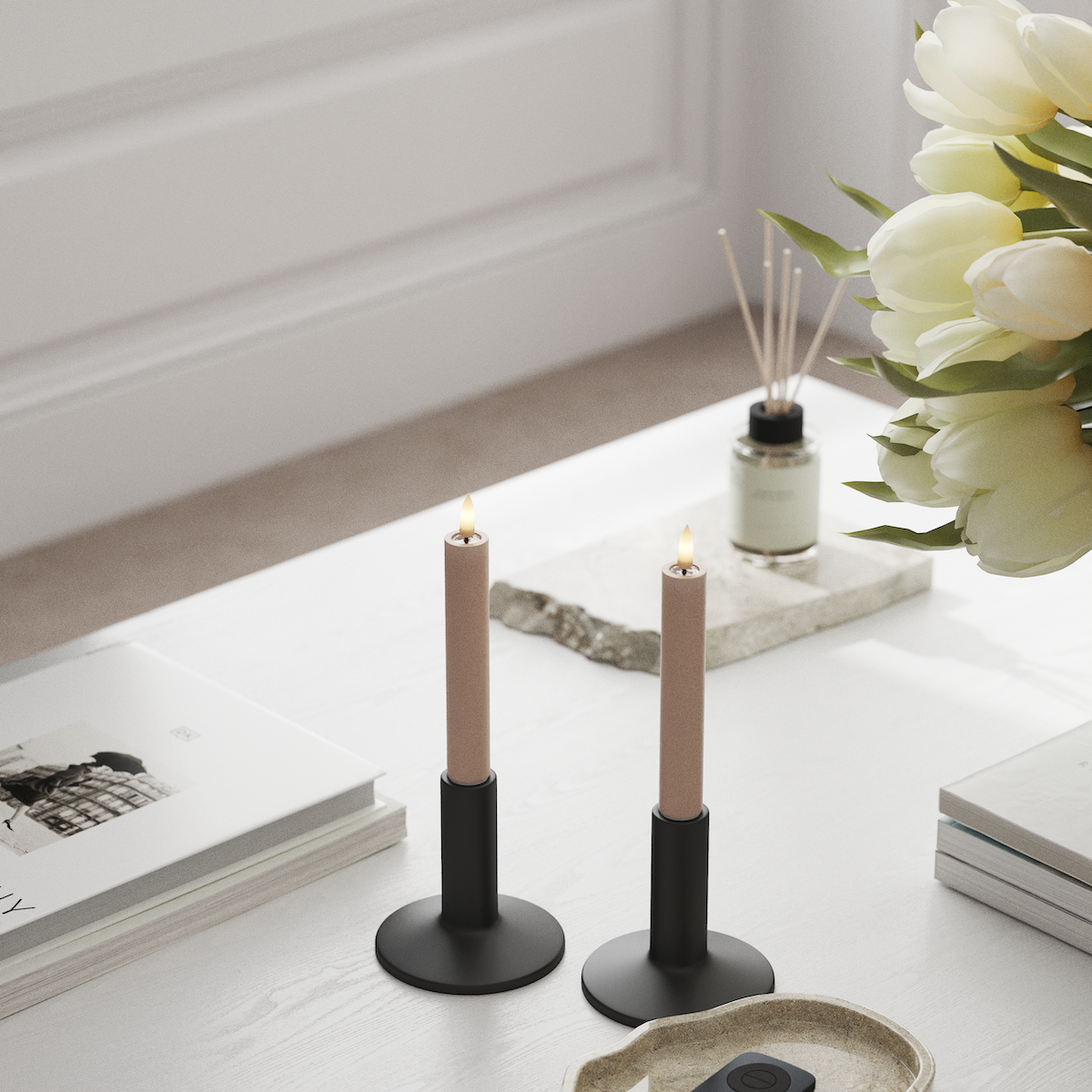 Deluxe Homeart LED Dinerkaars 2 stuks, Ø 2 x 15 cm Roze LED Dinerkaars 1