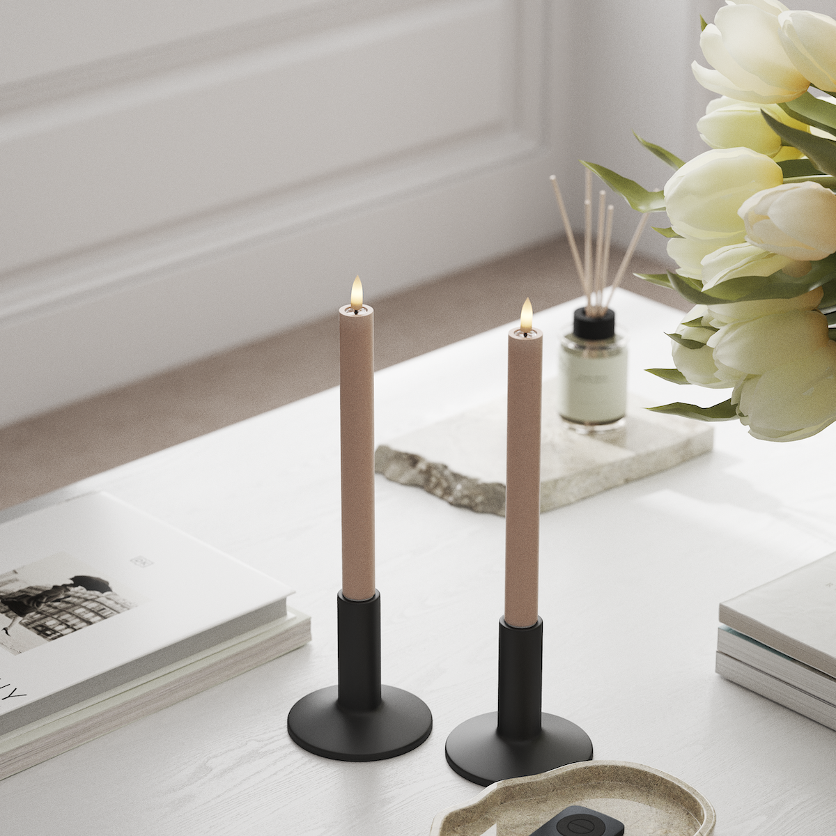 Deluxe Homeart LED Dinerkaars 2 stuks, Ø 2 x 24 cm Roze LED Dinerkaars 1