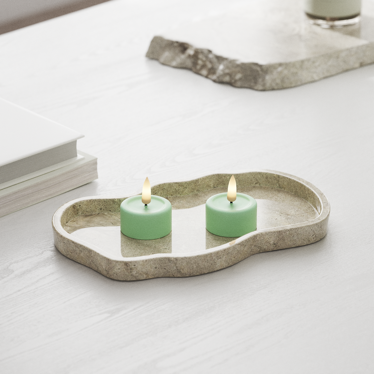 Deluxe Homeart LED Waxinelichtjes 2 stuks Munt LED Waxinelichtjes 1