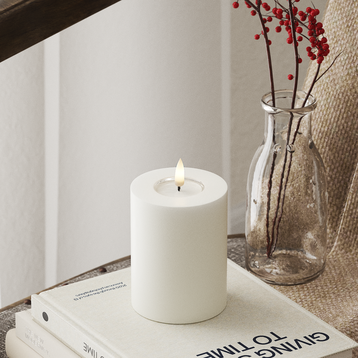 Deluxe Homeart LED Blockljus Ø 7,5 x 10 cm Vit LED Blockljus 4