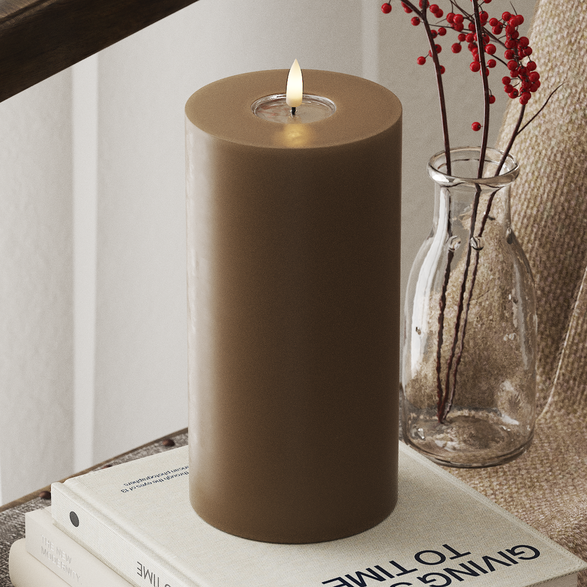 Deluxe Homeart LED Stompkaarsen Ø 10 x 20cm Caramel LED Stompkaarsen 4