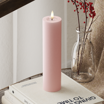 Deluxe Homeart LED Stompkaarsen Ø5 x 20 cm Lichtroze LED Stompkaarsen 4