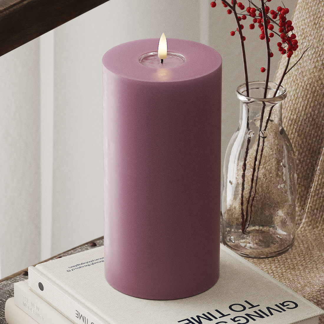 Deluxe Homeart LED Stompkaarsen Ø 10 x 20cm Lichtpaars LED Stompkaarsen 4