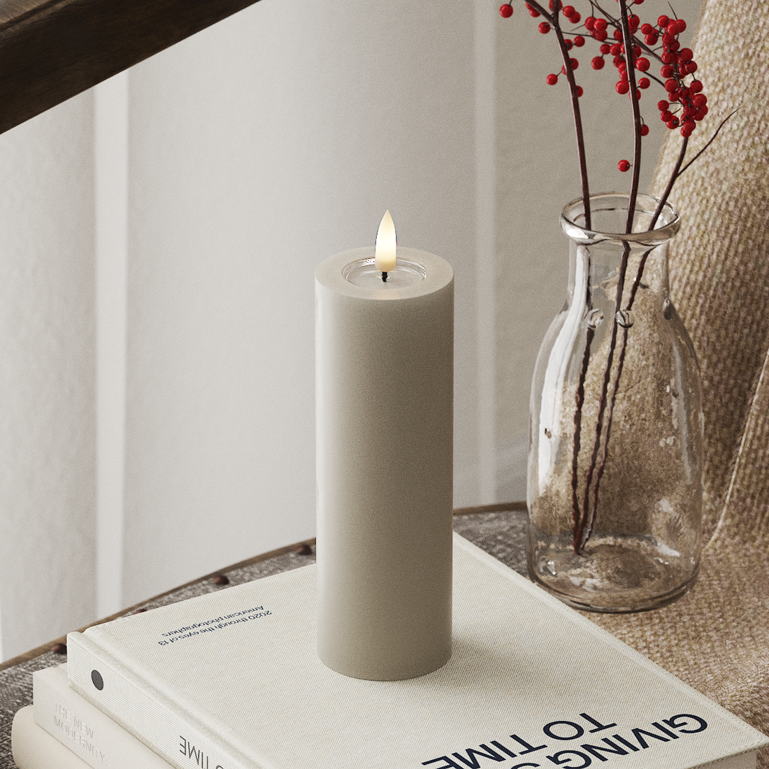Deluxe Homeart LED Stompkaarsen Ø 5 x 15 cm Zand LED Stompkaarsen 4