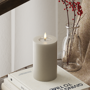 Deluxe Homeart LED Stompkaarsen Ø 7,5 x 12,5 cm Zand LED Stompkaarsen 4