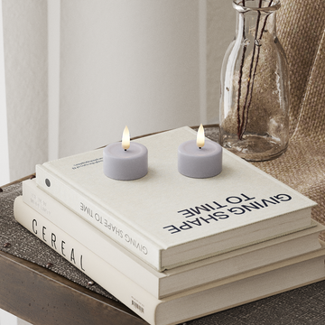 Deluxe Homeart LED Waxinelichtjes 2 stuks Vergrijsd blauw LED Waxinelichtjes 4