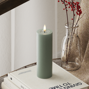 Deluxe Homeart LED Stompkaarsen Ø 5 x 15 cm Saliegroen LED Stompkaarsen 4