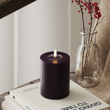 Deluxe Homeart LED Stompkaarsen Ø 7,5 x 10 cm Donkerpaars LED Stompkaarsen 4