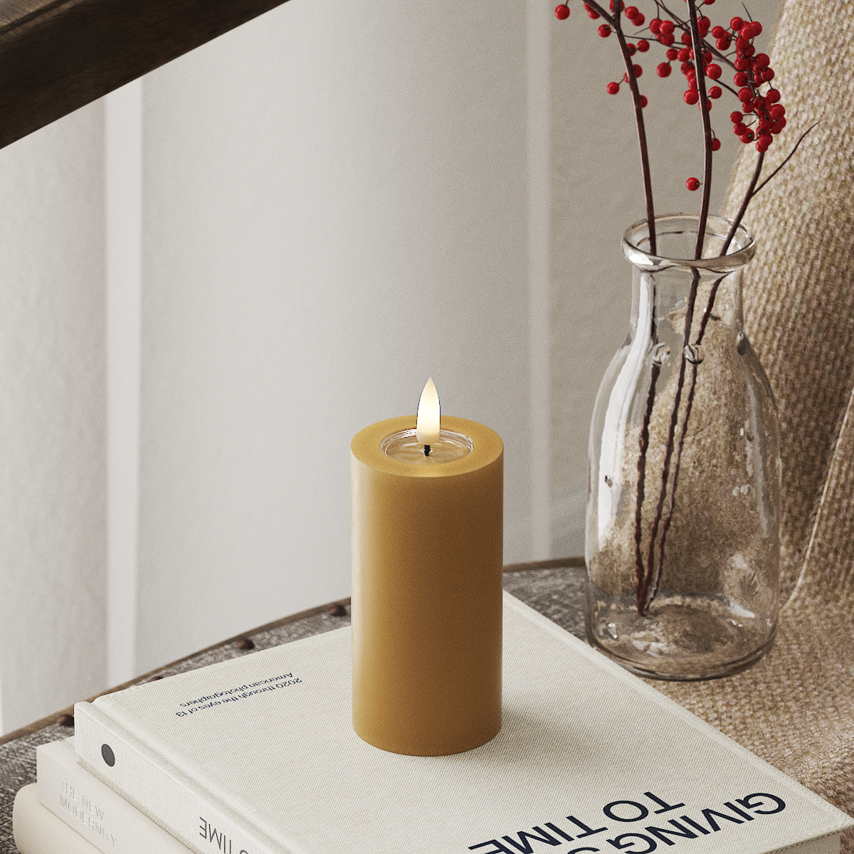 Deluxe Homeart LED Stompkaarsen Ø 5 x 10 cm Curry LED Stompkaarsen 4