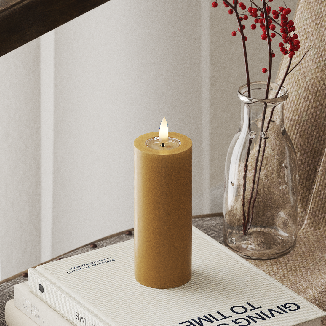 Deluxe Homeart LED Stompkaarsen Ø 5 x 12,5 cm Curry LED Stompkaarsen 4