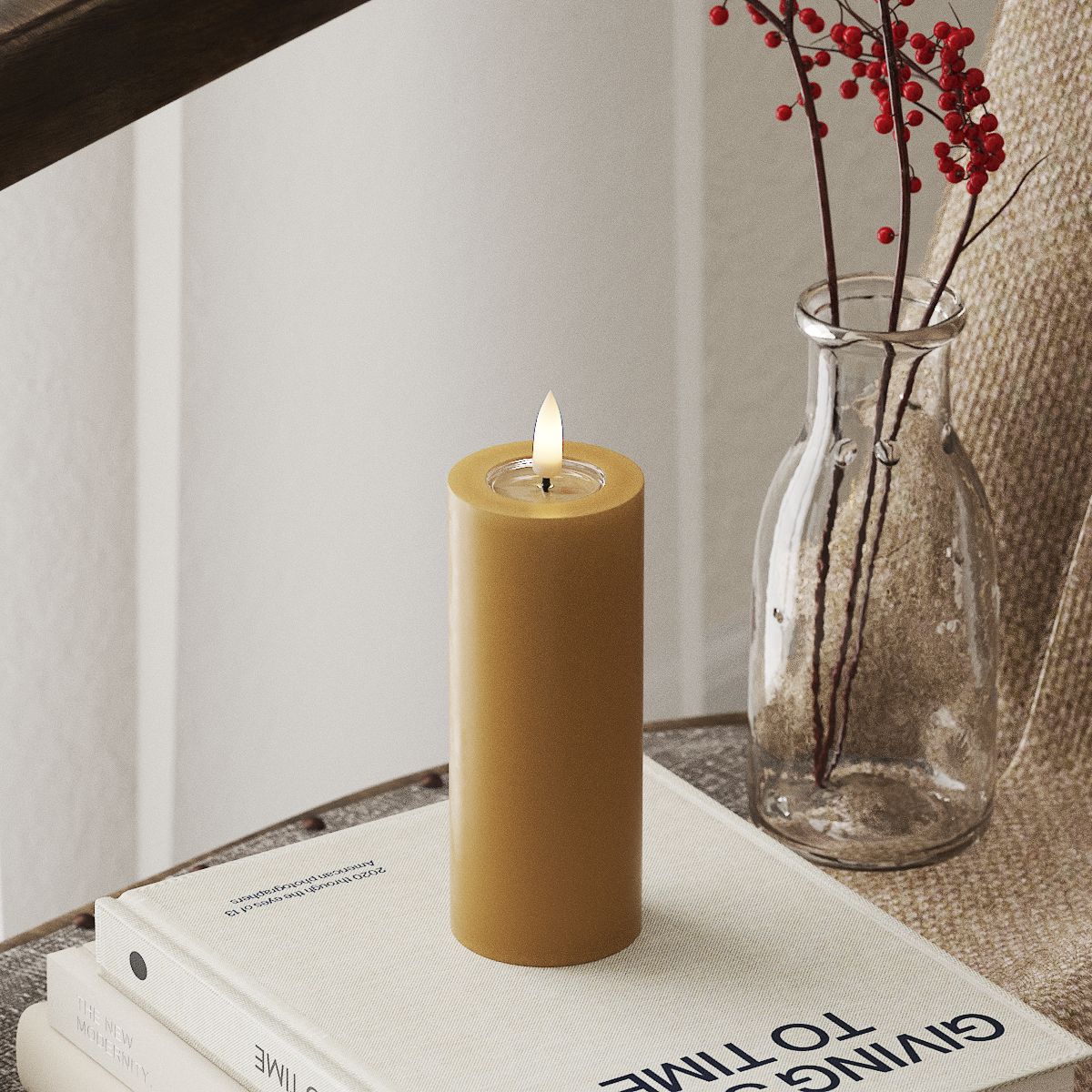 Deluxe Homeart LED Stompkaarsen Ø 5 x 12,5 cm Curry LED Stompkaarsen 4