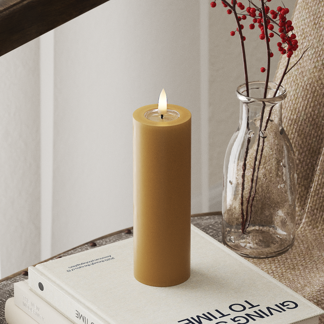 Deluxe Homeart LED Stompkaarsen Ø 5 x 15 cm Curry LED Stompkaarsen 4