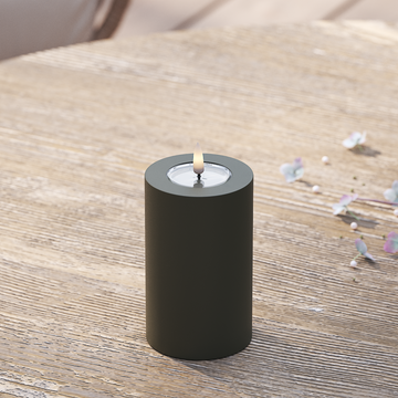 Deluxe Homeart Udendørs LED Bloklys Ø 7,5 x 12,5 cm Mørkegrøn LED udendørslys bloklys 2