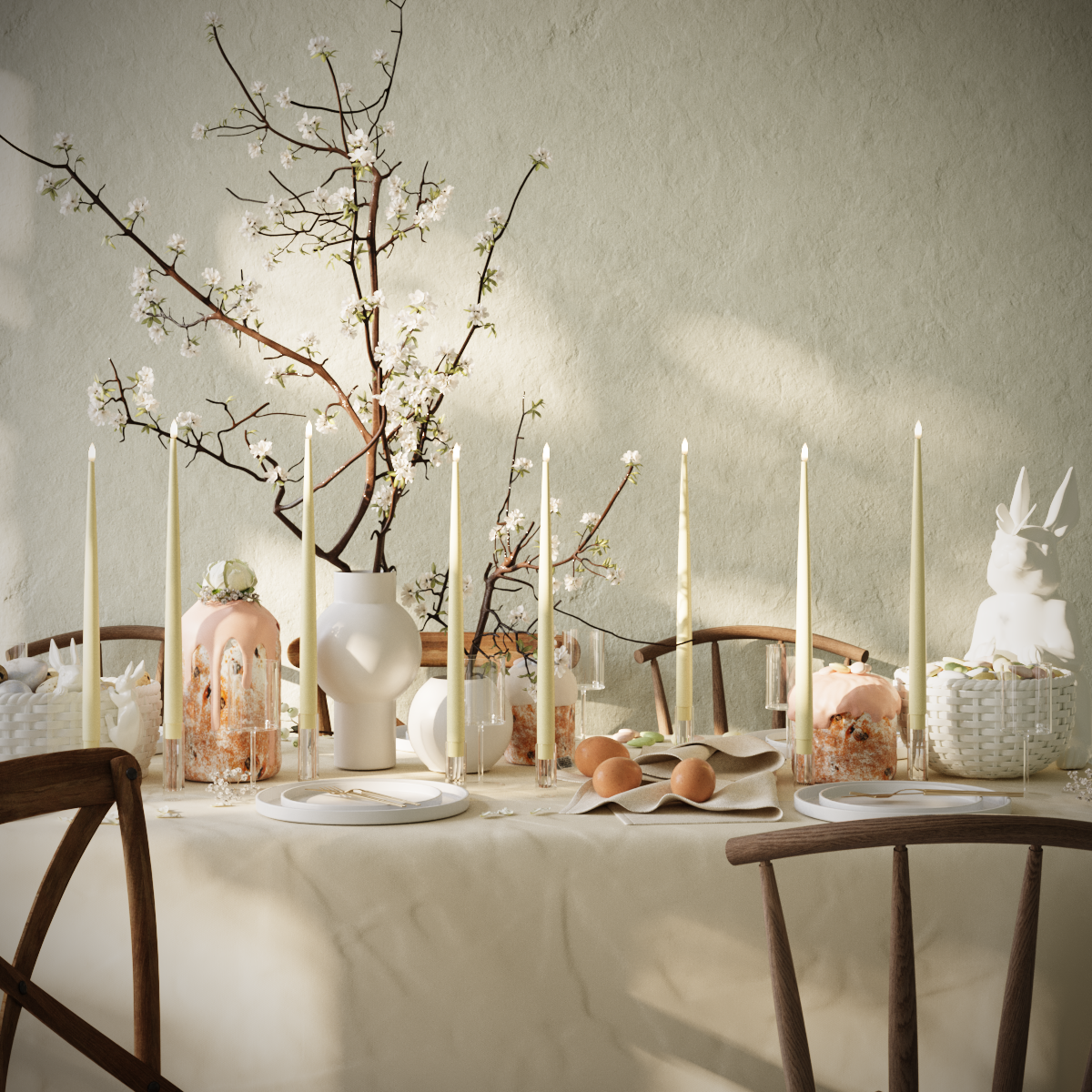 Deluxe Homeart LED Kertelys pakke - Lysegul - 8 stk 38 cm kertelys pakke 1