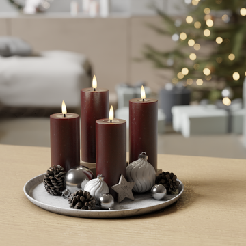 Deluxe Homeart Bourgogne Stompkaarsen verpakking 4 x ø 5 x 12,5 1