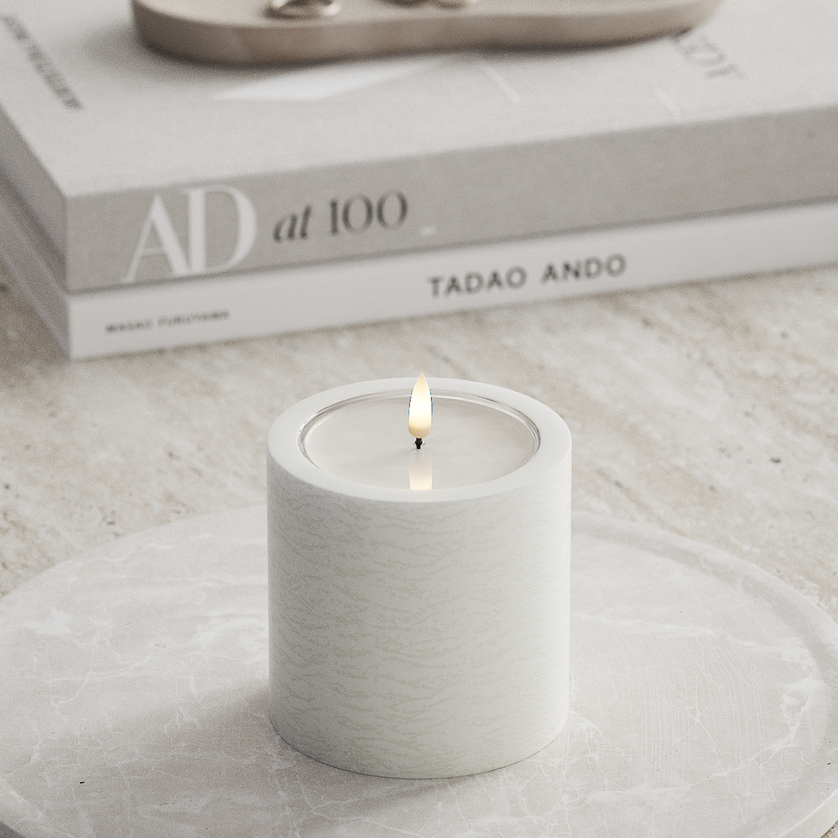 Deluxe Homeart Unique LED Stompkaarsen D 10 x 10 cm Wit unique Stompkaarsen 1