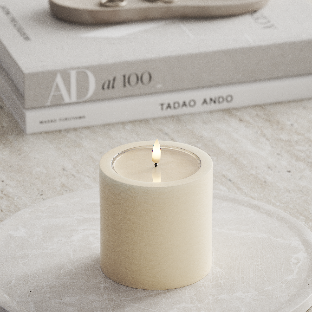 Deluxe Homeart Unique Φωτιστικό μπλοκ LED D 10 x 10 cm Κρεμ unique φως μπλοκ 1