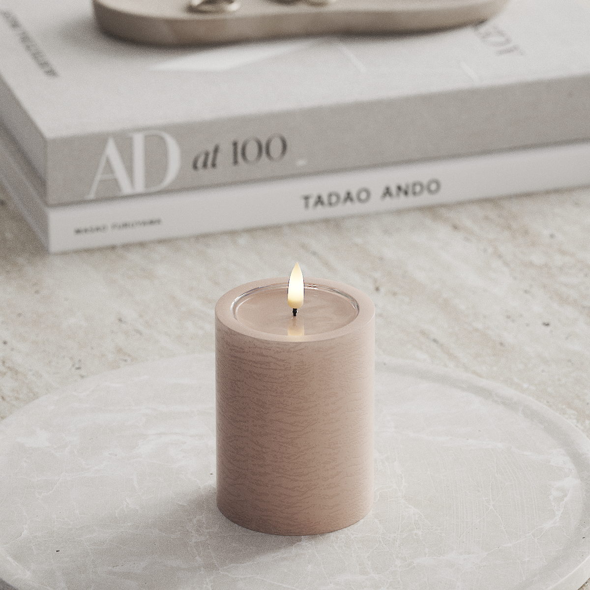 Deluxe Homeart Unique LED Stompkaarsen D 7,5 x 10 cm Roze unique Stompkaarsen 1