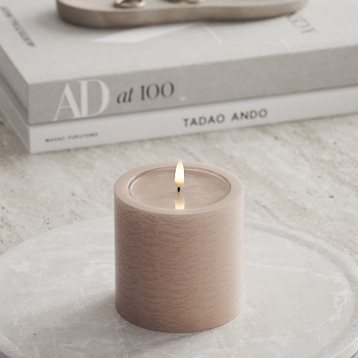 Deluxe Homeart Unique LED Stompkaarsen D 10 x 10 cm Roze unique Stompkaarsen 1