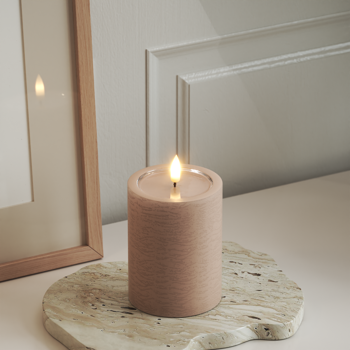 Deluxe Homeart Unique LED Stompkaarsen D 7,5 x 10 cm Roze unique Stompkaarsen 3