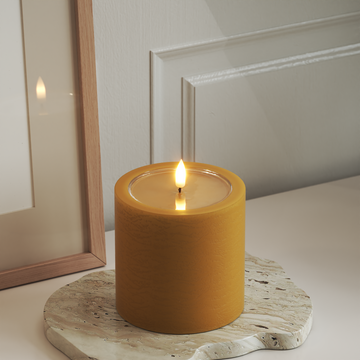 Deluxe Homeart Unique LED Stompkaarsen D 10 x 10 cm Curry unique Stompkaarsen 3