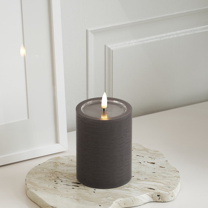 Unique Candles Unique LED Stompkaarsen D 7,5 x 10 cm Mokka