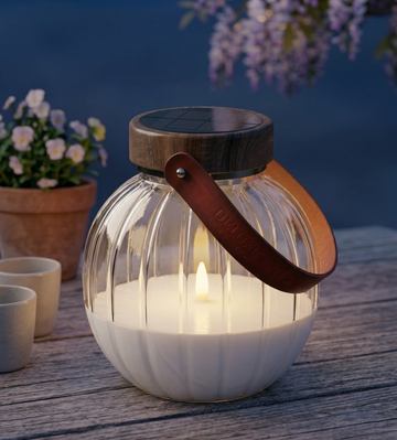 LED Glazen lantaarn 20 cm