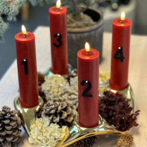 Adventspakket met blokkaarsen - 4 kleuren 1 DeluxehomeartNL