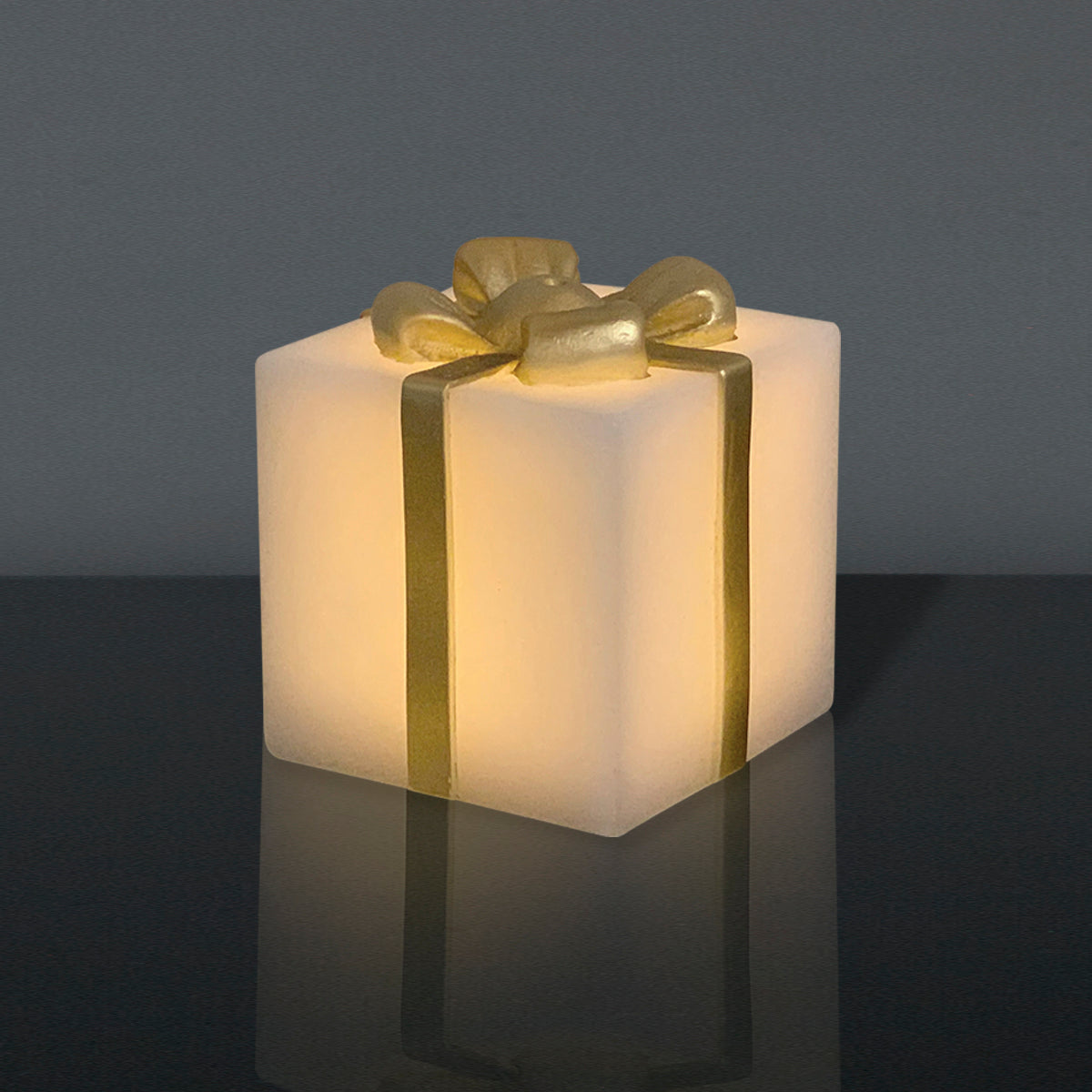LED Geschenk met gouden strik (Groot)